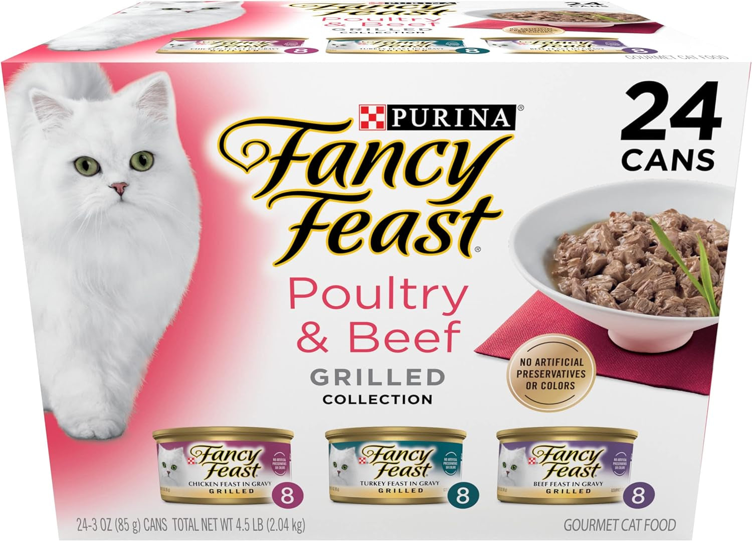Purina  Grilled Wet Cat Food Poultry and Beef Collection Wet Cat Food Variety Pack - (Pack of 24) 3 Oz. Cans