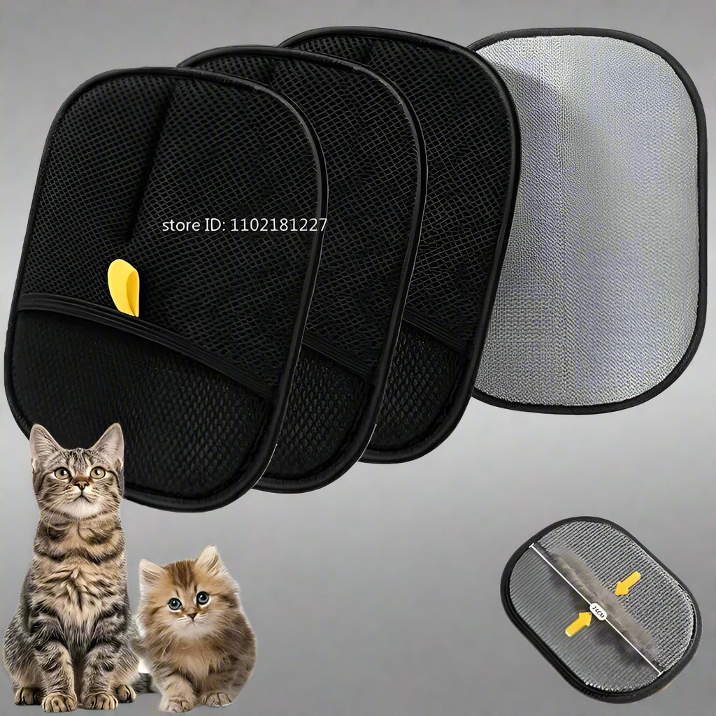 Pet Hair Removal Set Tool Reusable Static Removal Gloves Double-Sided Grooming Gloves Remove Dog Cat Fur Hair for Carpets Sofa