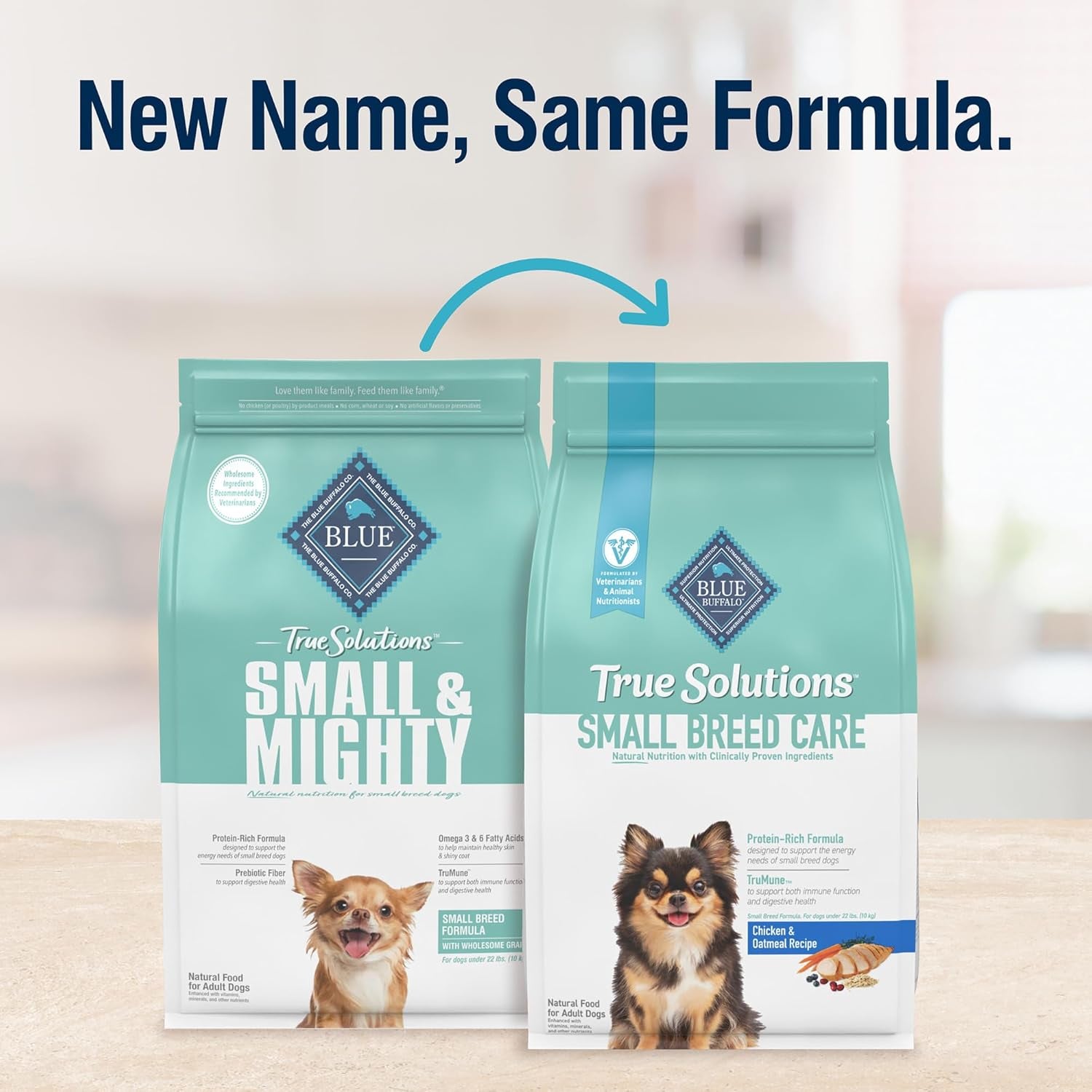 True Solutions Small Breed Care Natural Dry Dog Food for Adult Small Breed Dogs, Chicken, 4-Lb. Bag