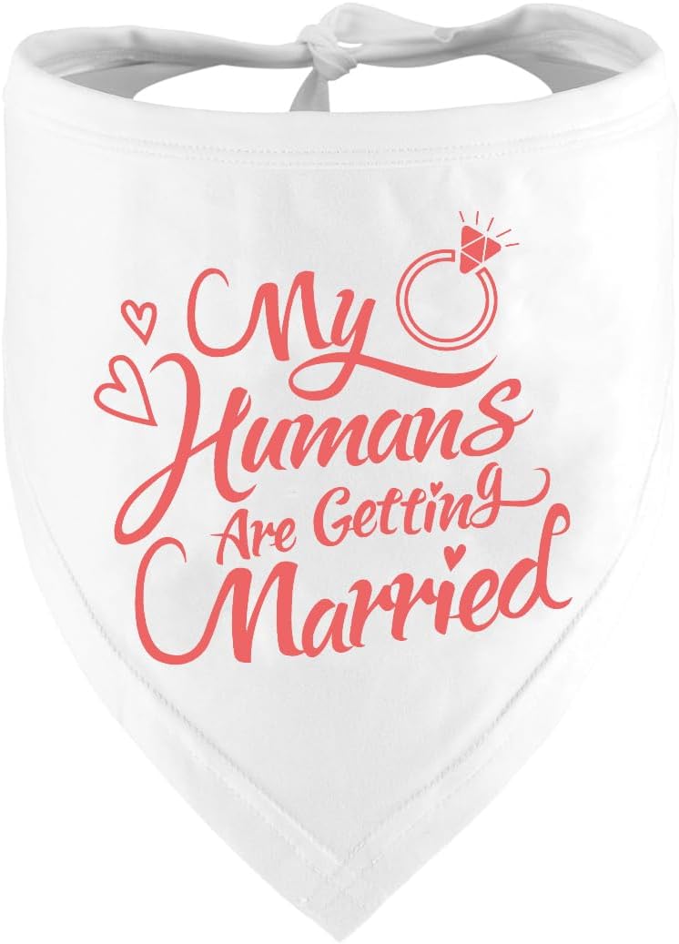 Engagement Gift, My Humans Are Getting Married Dog Bandana, Wedding Photo Prop, Pet Scarf, Dog Engagement Announcement, Pet Accessories (Black)