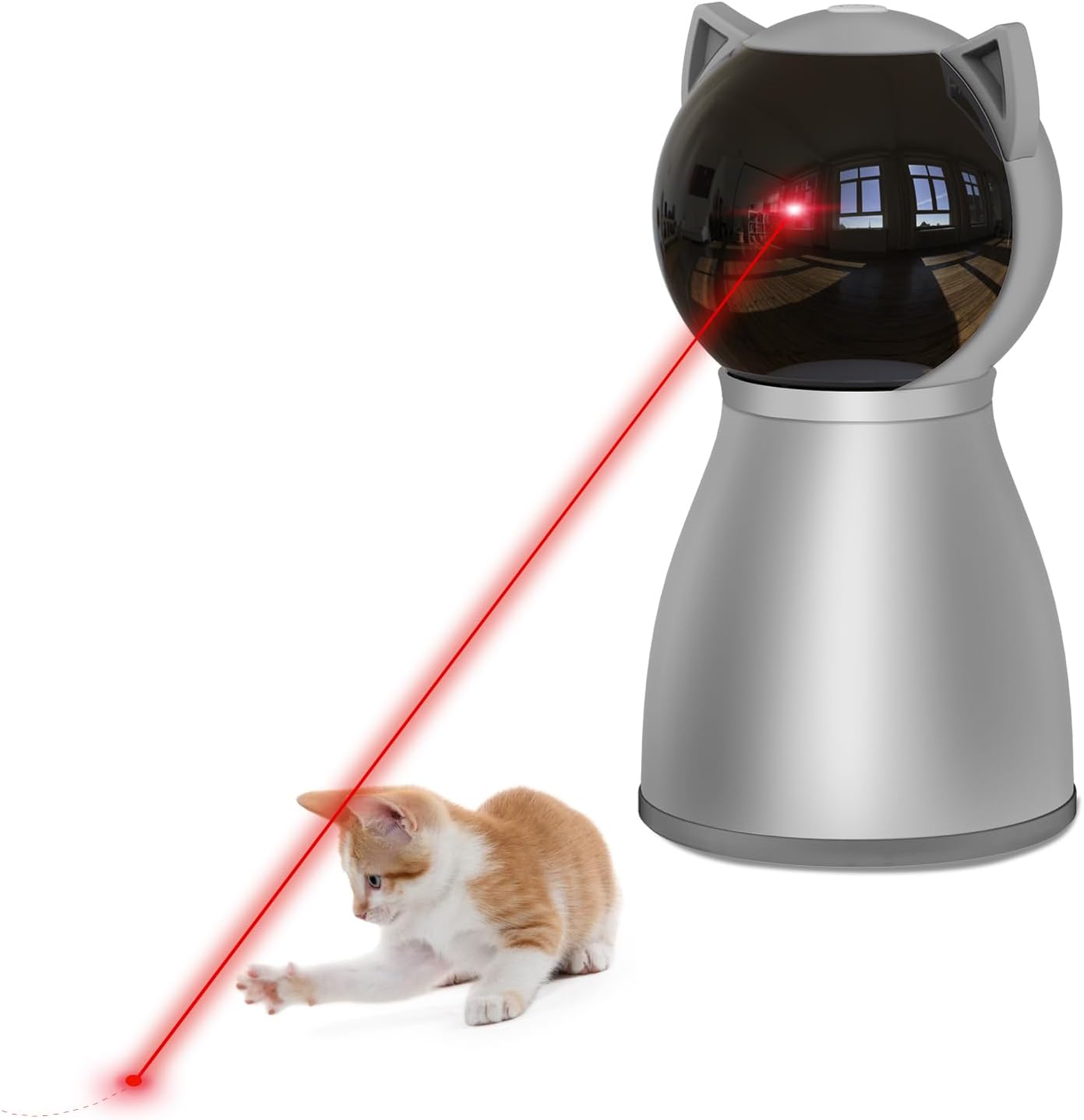 Laser Cat Toys for Indoor Cats,The 4Th Generation Real Random Trajectory Motion Activated Rechargeable Automatic Cat Laser Toy,Interactive Cat Toys for Bored Indoor Adult Cats/Kittens (Gray)