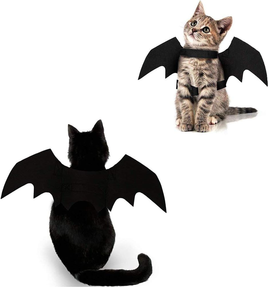 Cat Halloween Costume Bat Wings Pet Apparel Halloween Party Dress up Accessories for Cat Small Dogs Puppy Kitty Kitten Boy or Girl