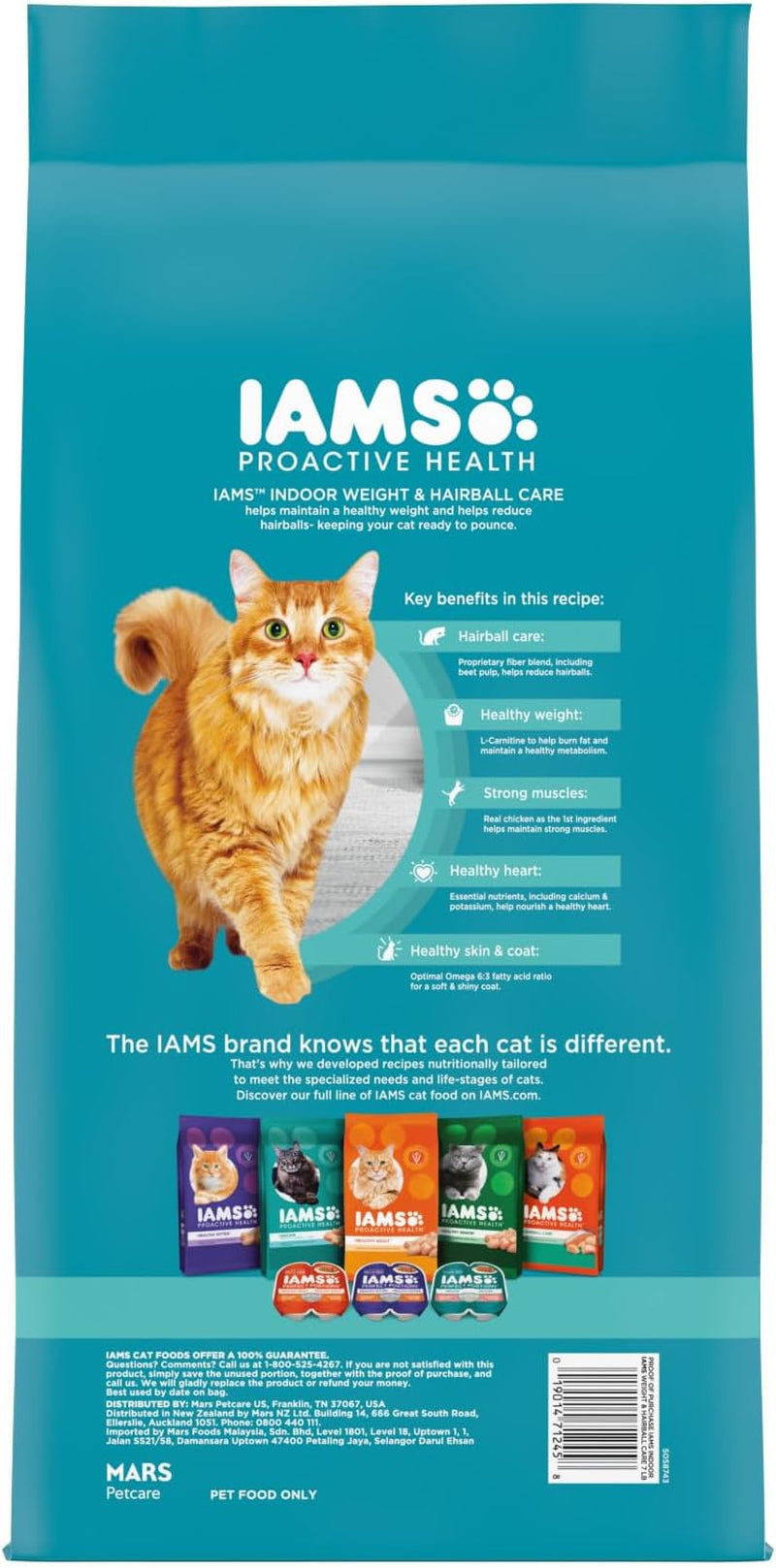 Proactive Health Indoor Weight Control & Hairball Care Adult Dry Cat Food, Chicken & Turkey Recipe, 7 Lb. Bag