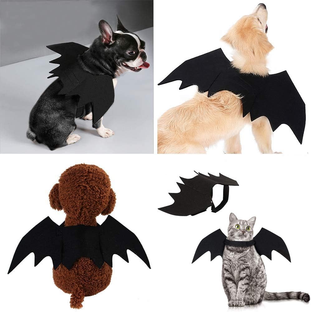 Cat Halloween Costume Bat Wings Pet Apparel Halloween Party Dress up Accessories for Cat Small Dogs Puppy Kitty Kitten Boy or Girl