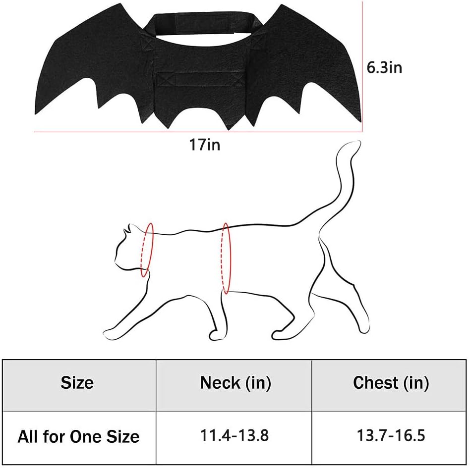 Cat Halloween Costume Bat Wings Pet Apparel Halloween Party Dress up Accessories for Cat Small Dogs Puppy Kitty Kitten Boy or Girl