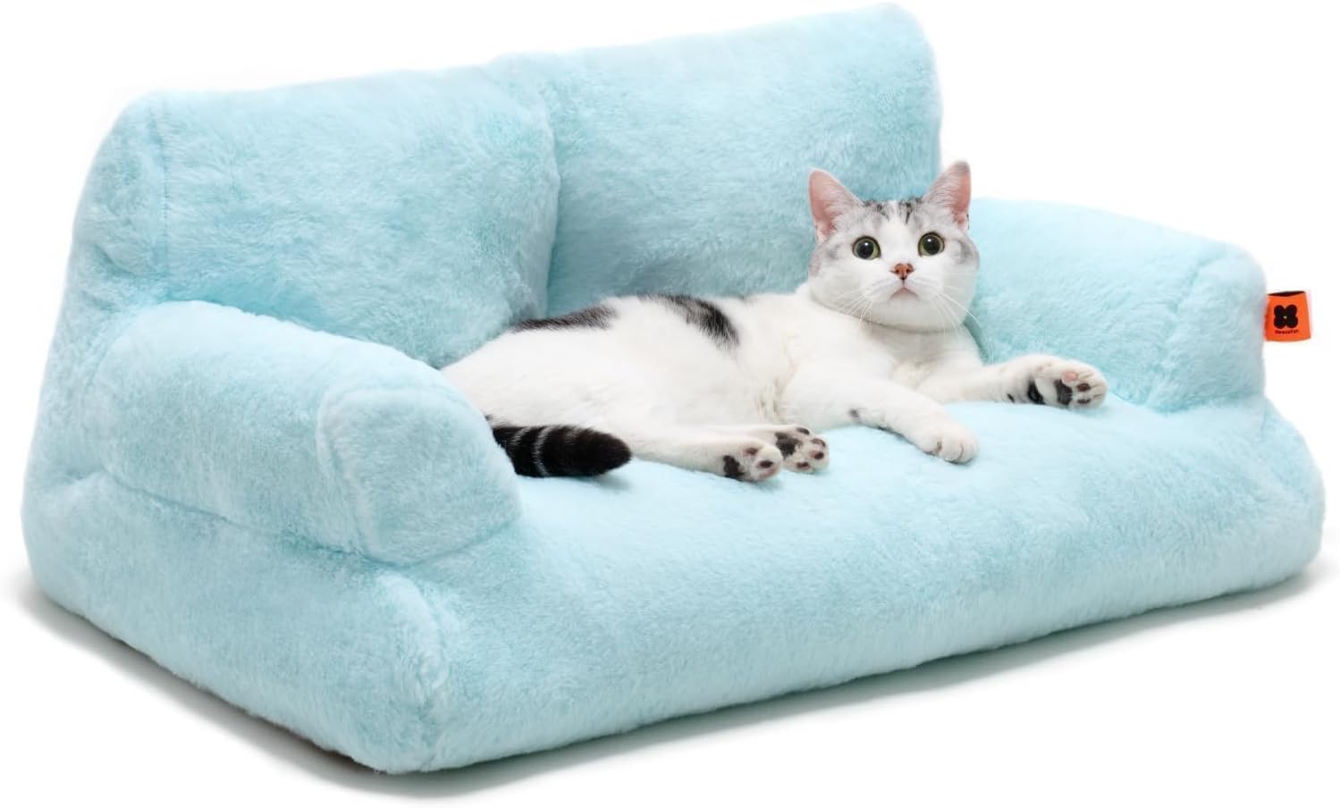 Cat Bed for Indoor Cats, Washable Dog Beds for Small Dogs & Cats with Removable Cover, Fluffy Cat Couch with Non-Slip Bottom (Beige, 26.0" L X 19.0" W X 13.0" Th)
