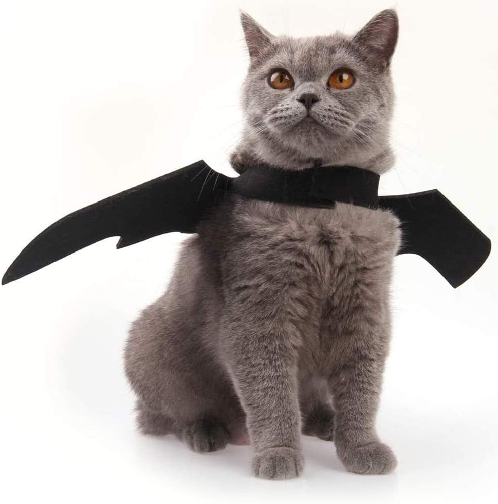 Cat Halloween Costume Bat Wings Pet Apparel Halloween Party Dress up Accessories for Cat Small Dogs Puppy Kitty Kitten Boy or Girl