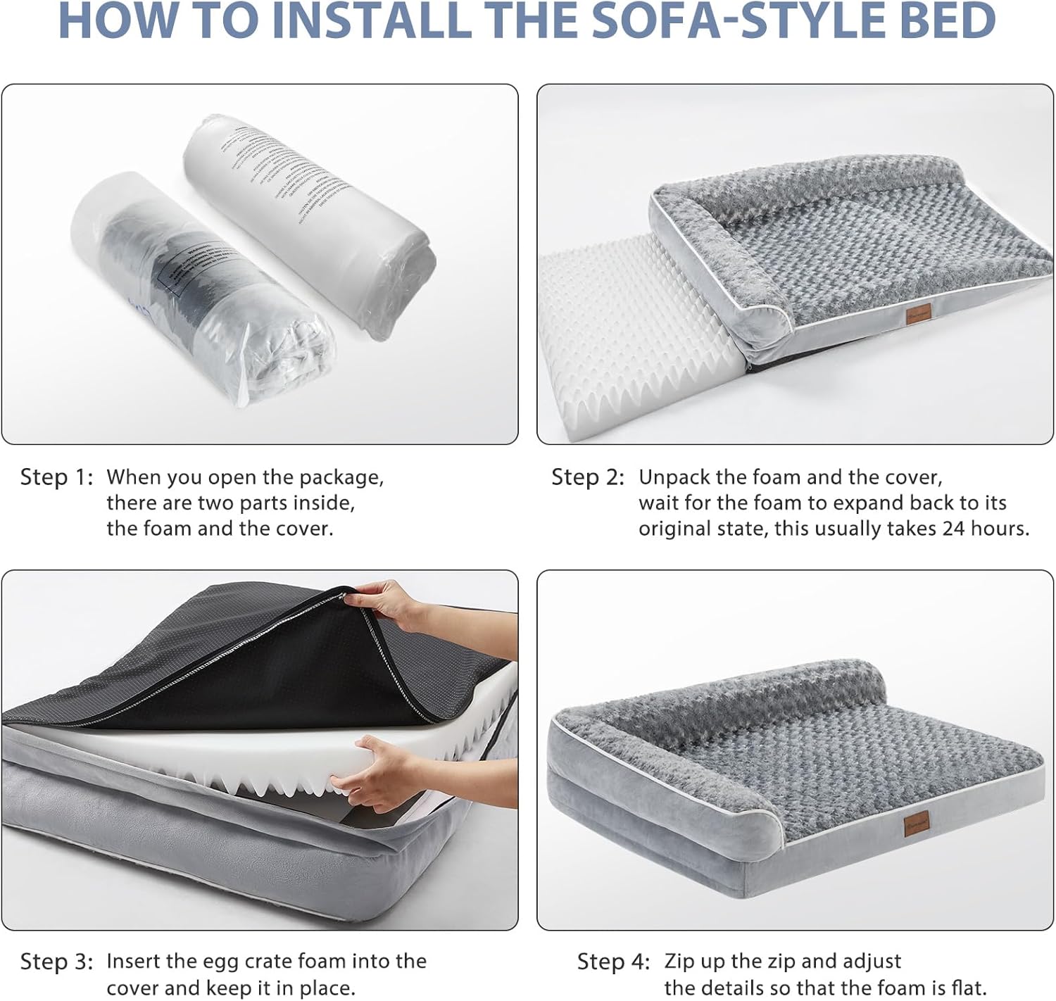 Orthopedic Dog Beds for Large Dogs-Waterproof Sofa Pet Bed with Removable Washable Cover, Big Dog Bed with Waterproof Lining and Nonskid Bottom,Pet Bed for Large Dogs