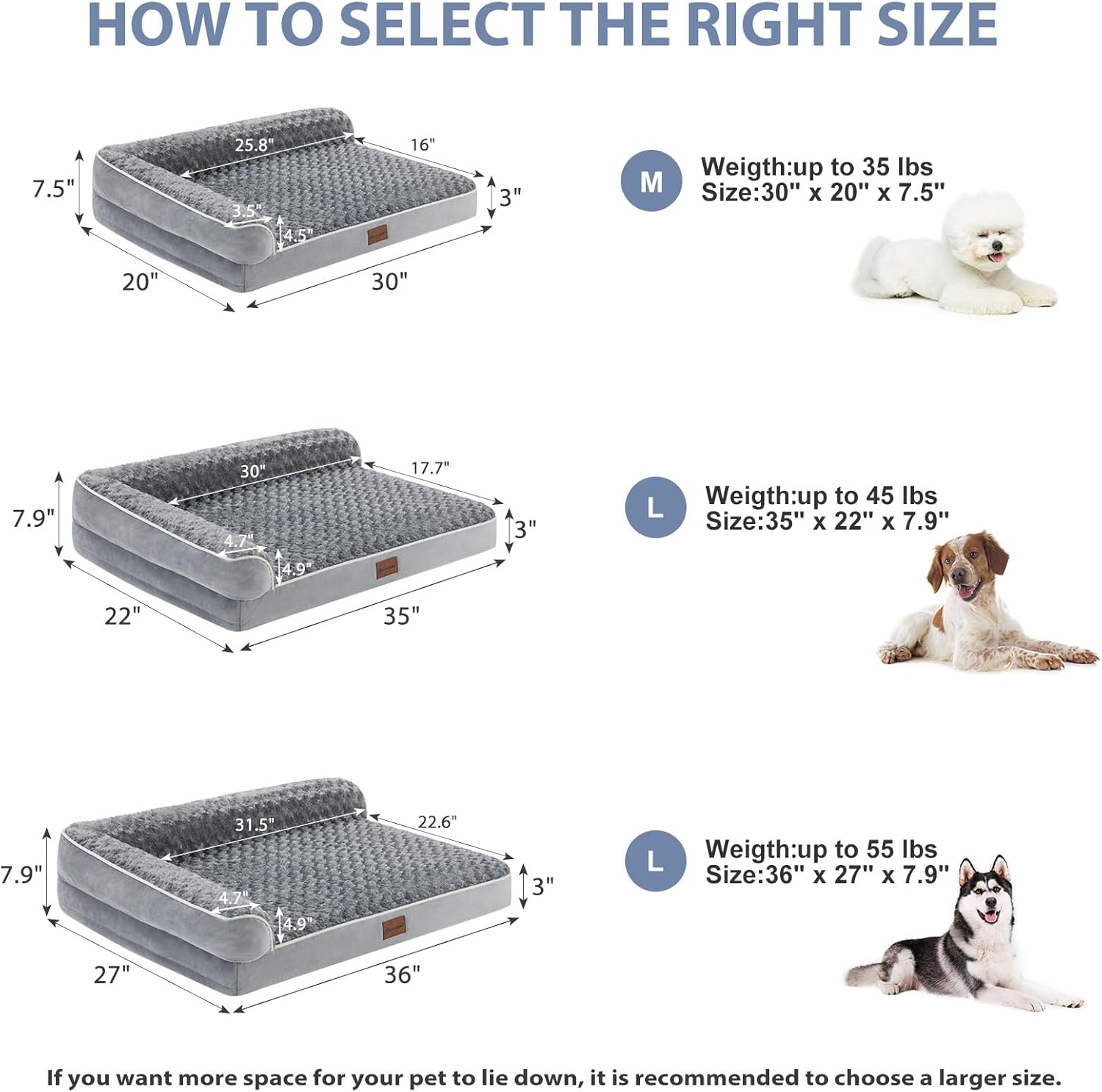 Orthopedic Dog Beds for Large Dogs-Waterproof Sofa Pet Bed with Removable Washable Cover, Big Dog Bed with Waterproof Lining and Nonskid Bottom,Pet Bed for Large Dogs
