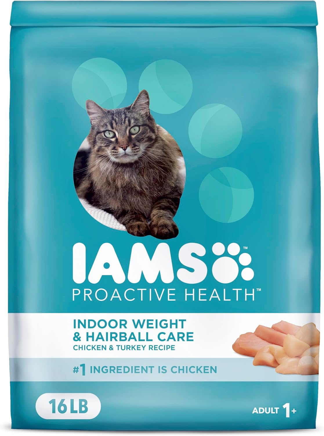 Proactive Health Indoor Weight Control & Hairball Care Adult Dry Cat Food, Chicken & Turkey Recipe, 7 Lb. Bag