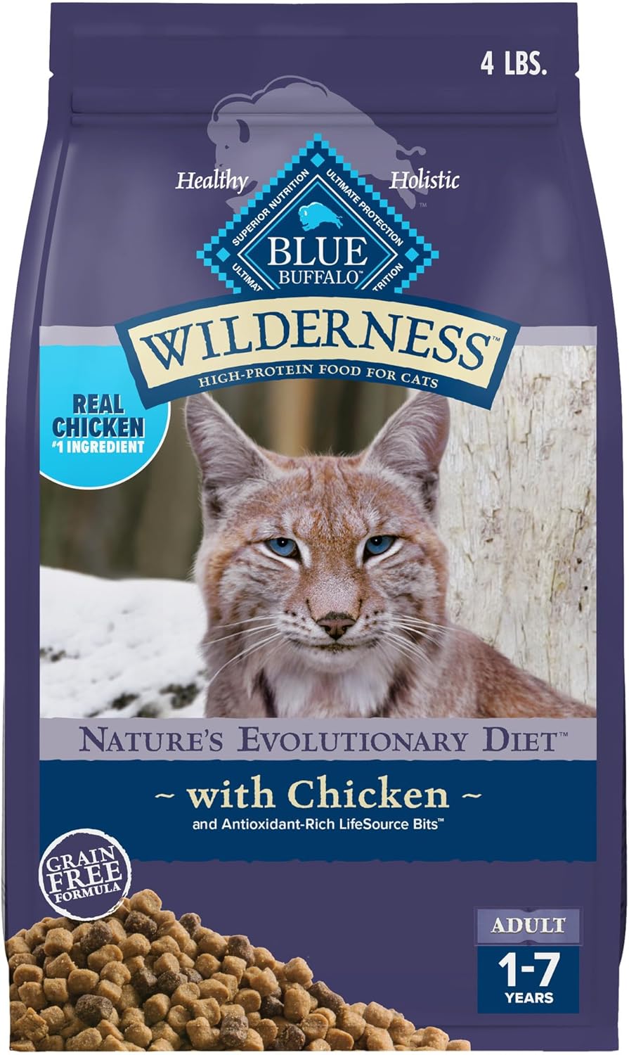 Wilderness Natural Adult Dry Cat Food, High-Protein and Grain-Free Diet, Supports Healthy Muscle Development and a Healthy Immune System, Salmon, 5-Lb Bag