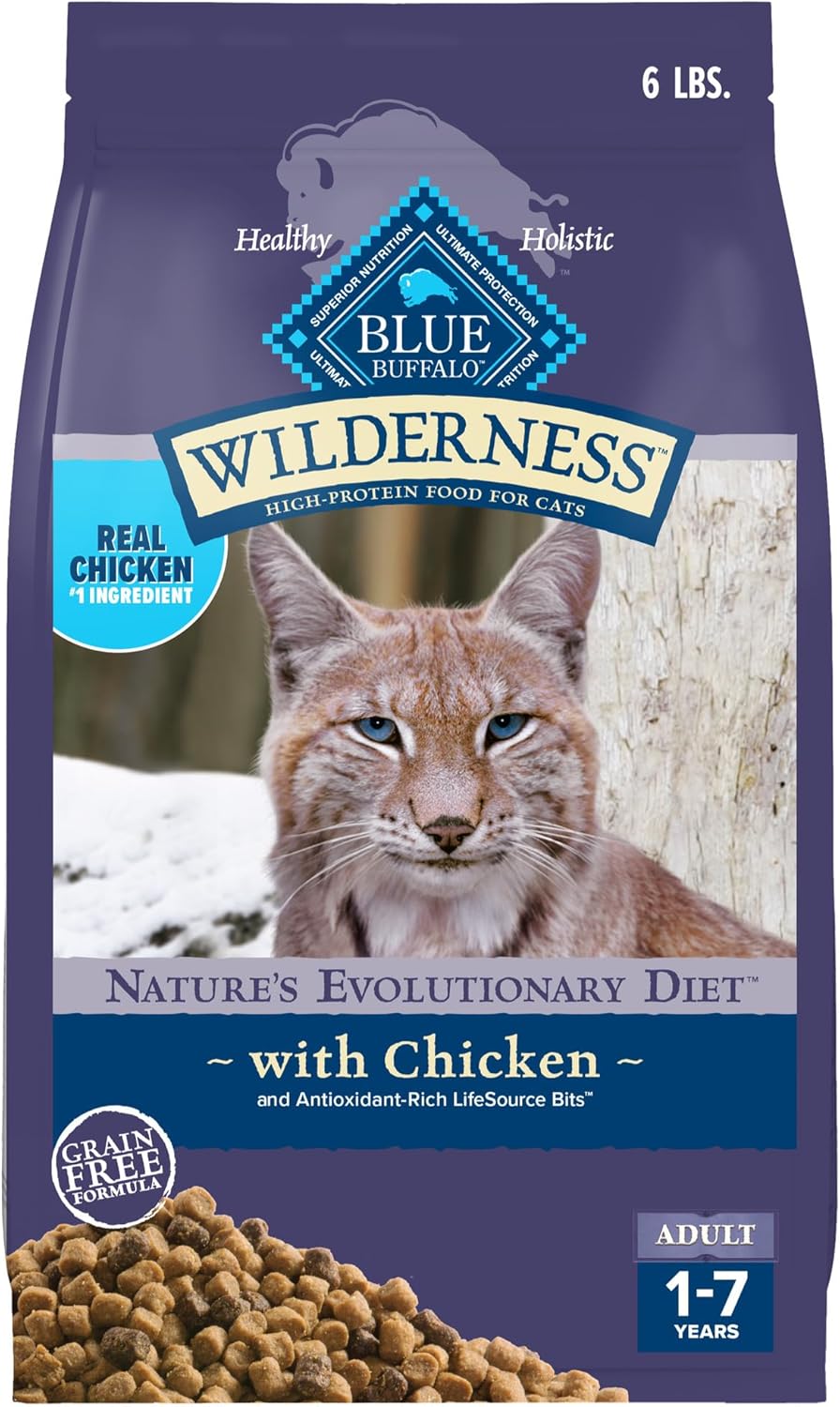 Wilderness Natural Adult Dry Cat Food, High-Protein and Grain-Free Diet, Supports Healthy Muscle Development and a Healthy Immune System, Salmon, 5-Lb Bag