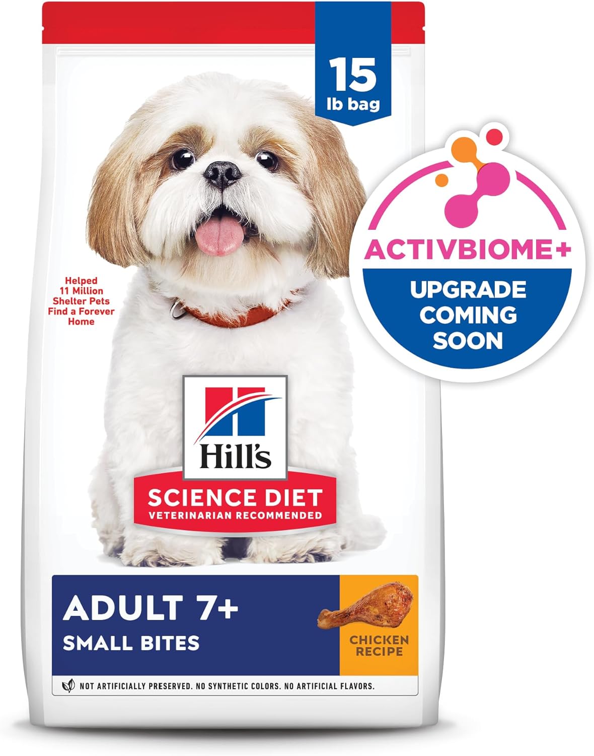 Adult 7+, Senior Adult 7+ Premium Nutrition, Small Kibble, Dry Dog Food, Chicken, Brown Rice, & Barley, 15 Lb Bag