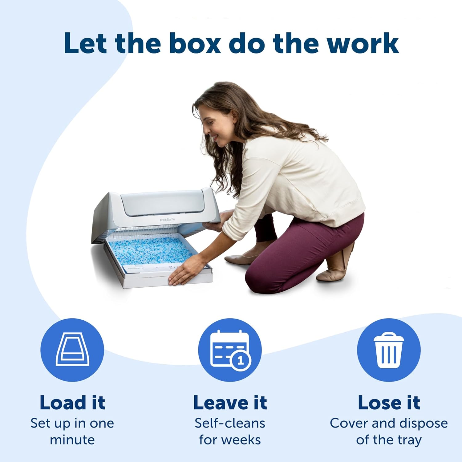 Scoopfree Crystal Pro Legacy Automatic Self-Cleaning Cat Litter Box – Includes 1 Disposable Crystal Litter Tray – Advanced Odor Control – Not Enclosed – Gray (PAL00-16805)