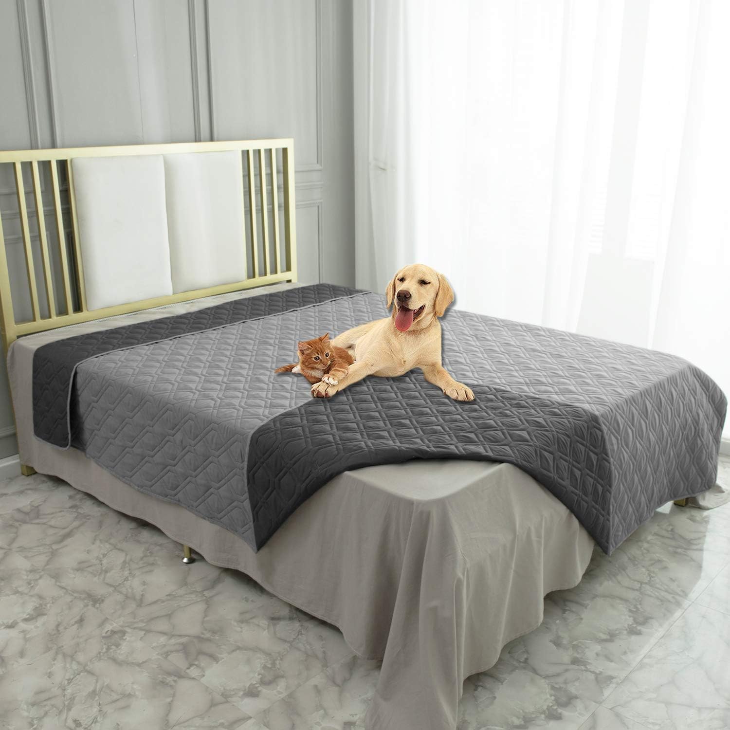 Waterproof Blanket Reversible Dog Bed Cover Pet Blanket for Furniture Bed Couch Sofa