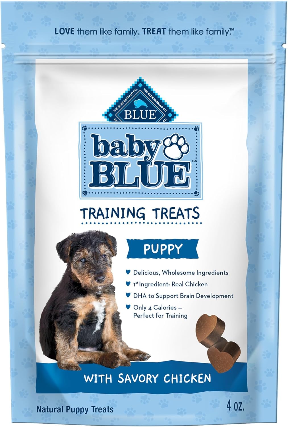 Baby BLUE Training Treats Natural Puppy Soft Dog Treats, Savory Chicken 4-Oz Bag