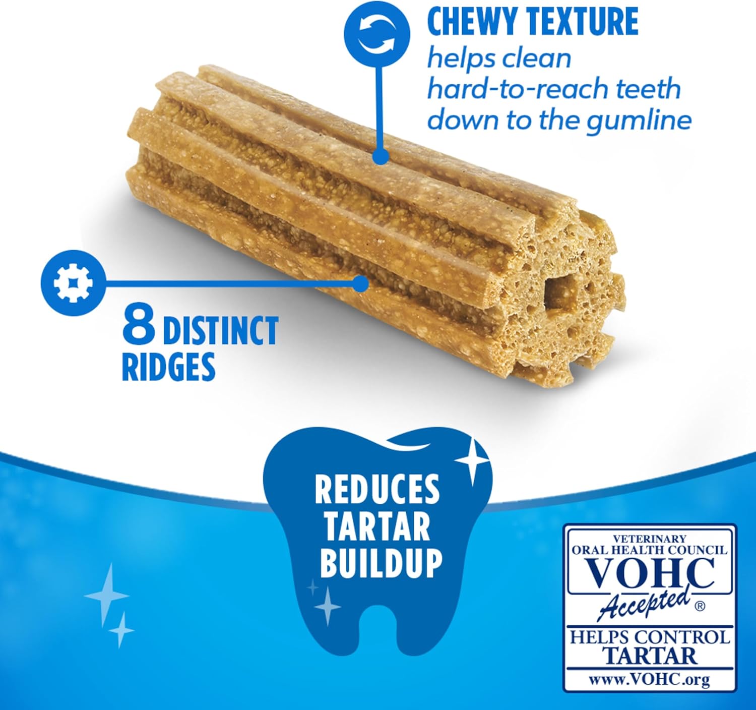 Purina  Made in USA Facilities Large Dog Dental Chews, Daily - 18 Ct. Pouch