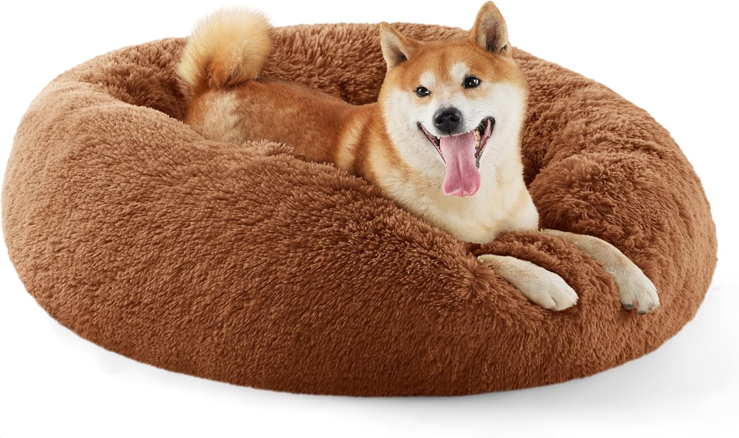 Calming Cat Beds for Indoor Cats - Small Cat Bed Washable 20 Inches, Anti-Slip round Fluffy Plush Faux Fur Pet Bed, Fits up to 15 Lbs Pets, Aqua Blue