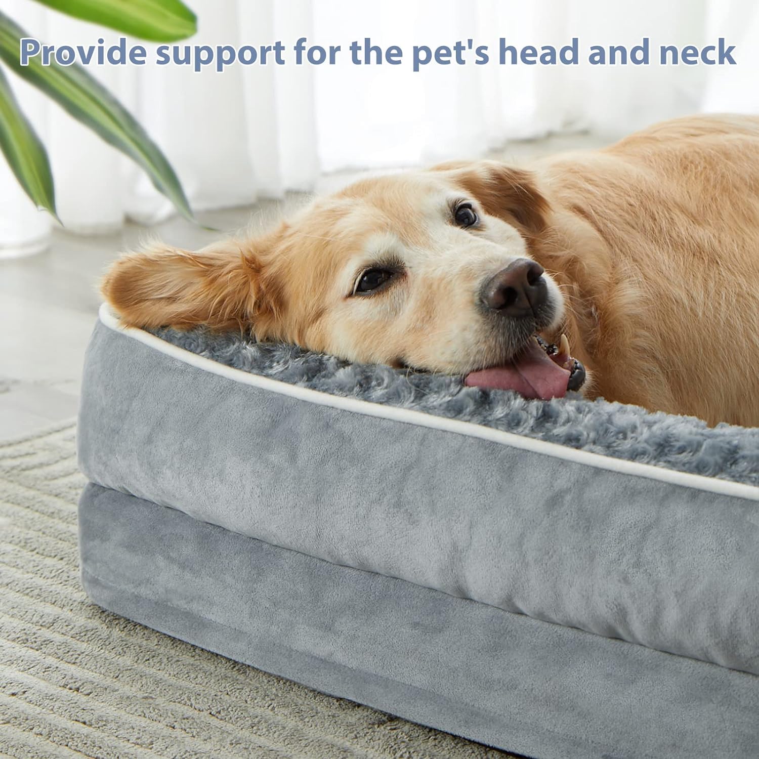 Orthopedic Dog Beds for Large Dogs-Waterproof Sofa Pet Bed with Removable Washable Cover, Big Dog Bed with Waterproof Lining and Nonskid Bottom,Pet Bed for Large Dogs