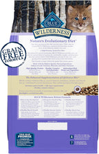 Blue Buffalo Wilderness Natural Kitten Dry Cat Food, with DHA and ARA to Support Brain and Eye Development, High-Protein and Grain-Free Diet, Chicken, 5-Lb. Bag