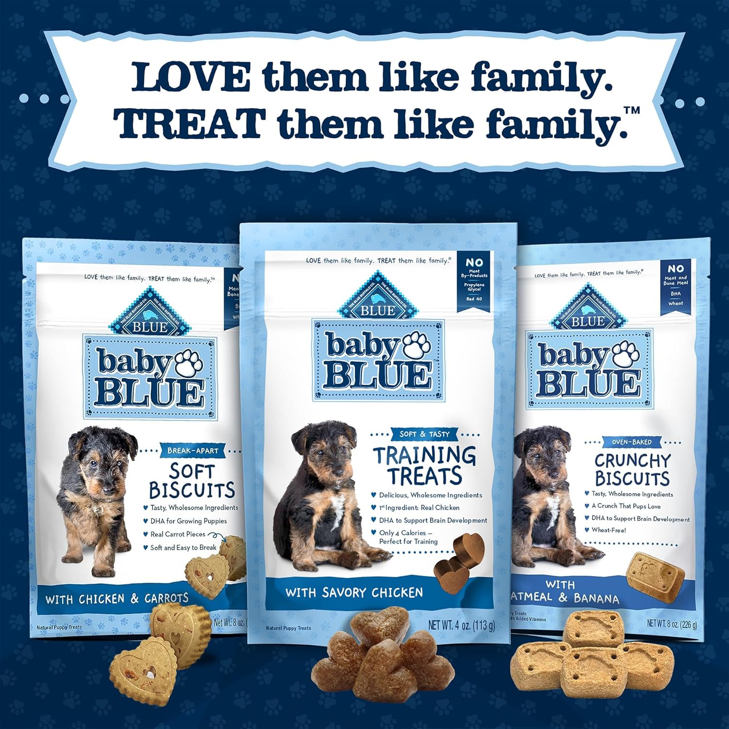 Baby BLUE Training Treats Natural Puppy Soft Dog Treats, Savory Chicken 4-Oz Bag