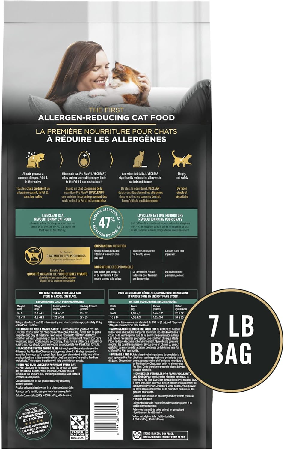 Allergen Reducing, High Protein Cat Food, LIVECLEAR Chicken and Rice Formula - 7 Lb. Bag