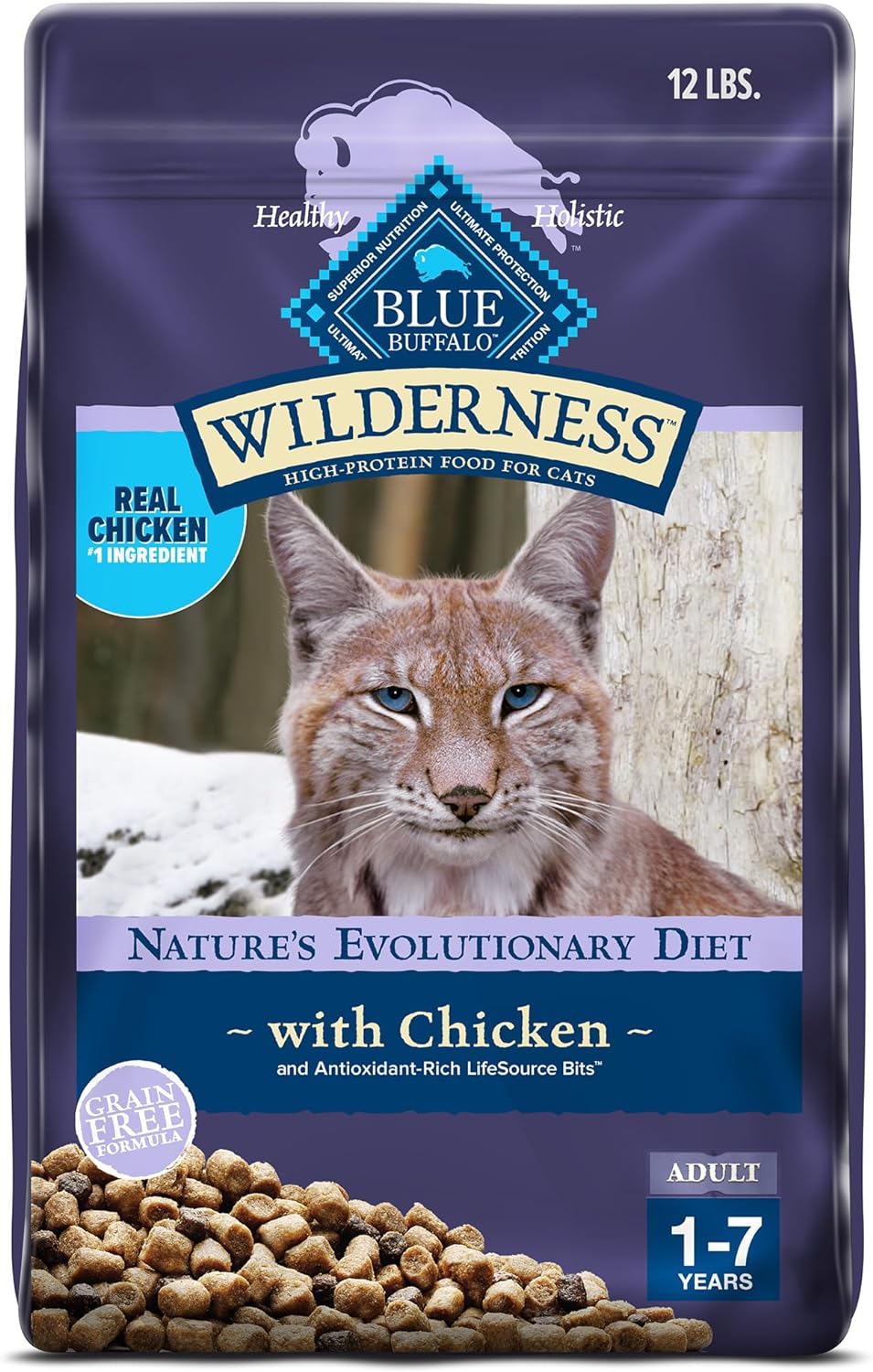 Wilderness Natural Adult Dry Cat Food, High-Protein and Grain-Free Diet, Supports Healthy Muscle Development and a Healthy Immune System, Salmon, 5-Lb Bag