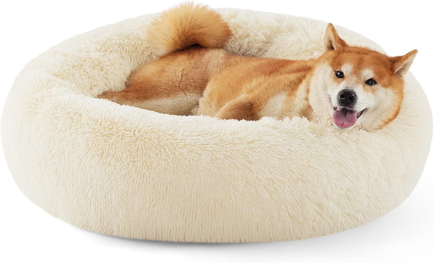 Calming Cat Beds for Indoor Cats - Small Cat Bed Washable 20 Inches, Anti-Slip round Fluffy Plush Faux Fur Pet Bed, Fits up to 15 Lbs Pets, Aqua Blue