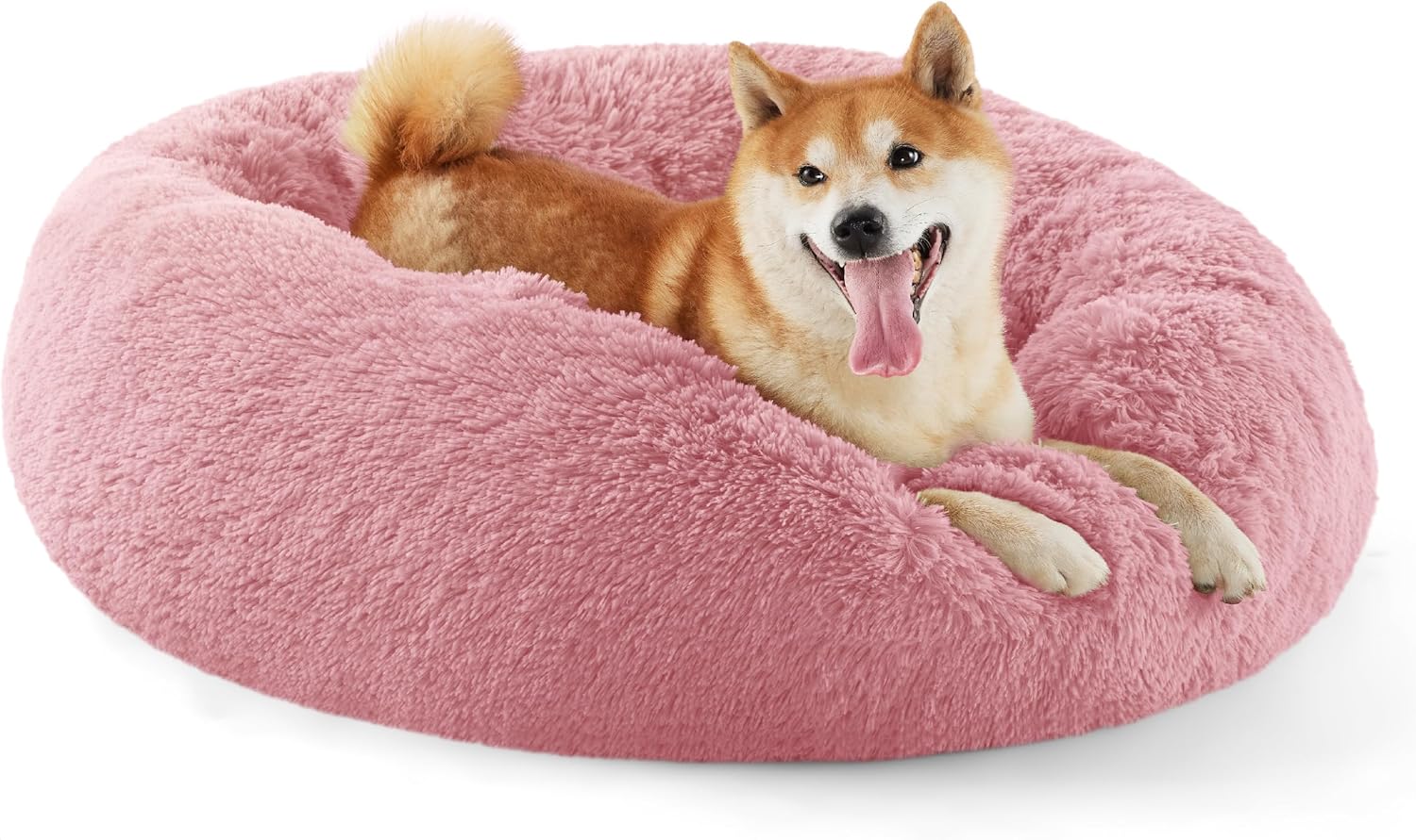 Calming Cat Beds for Indoor Cats - Small Cat Bed Washable 20 Inches, Anti-Slip round Fluffy Plush Faux Fur Pet Bed, Fits up to 15 Lbs Pets, Aqua Blue