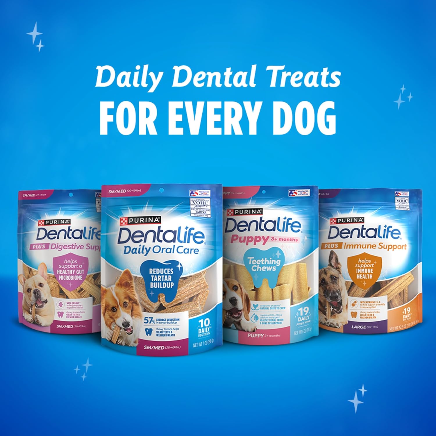 Purina  Made in USA Facilities Large Dog Dental Chews, Daily - 18 Ct. Pouch