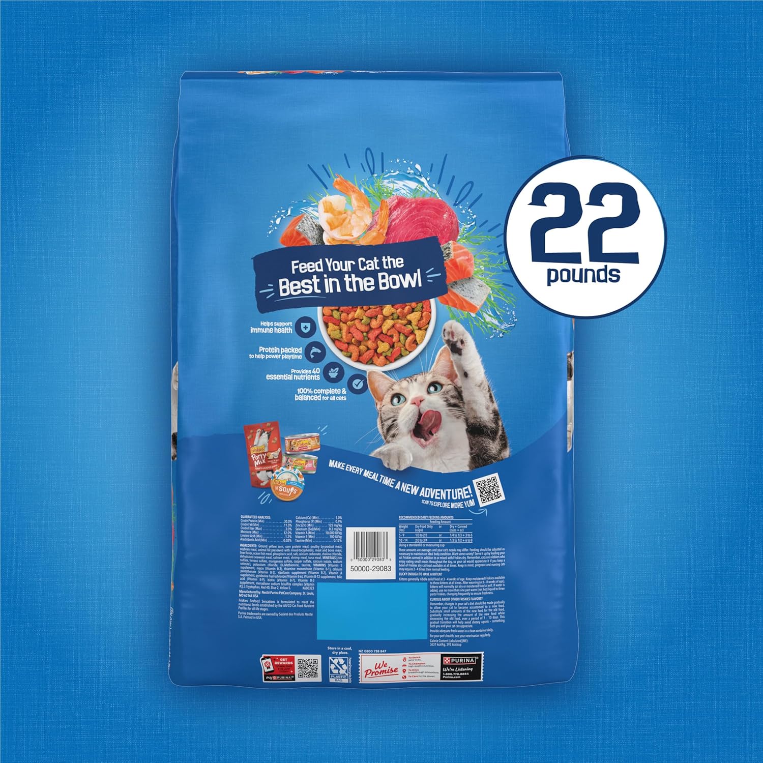Purina  Dry Cat Food Seafood Sensations with Salmon, Tuna, and Shrimp Flavors - 22 Lb. Bag
