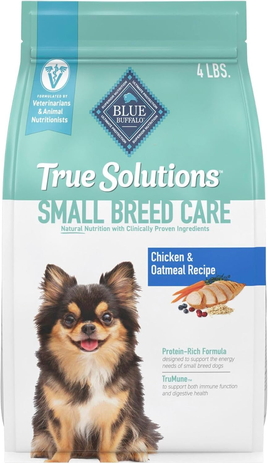 True Solutions Small Breed Care Natural Dry Dog Food for Adult Small Breed Dogs, Chicken, 4-Lb. Bag