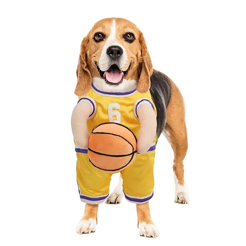 Dog Basketball Costume with Ball Dog Clothes T-Shirts