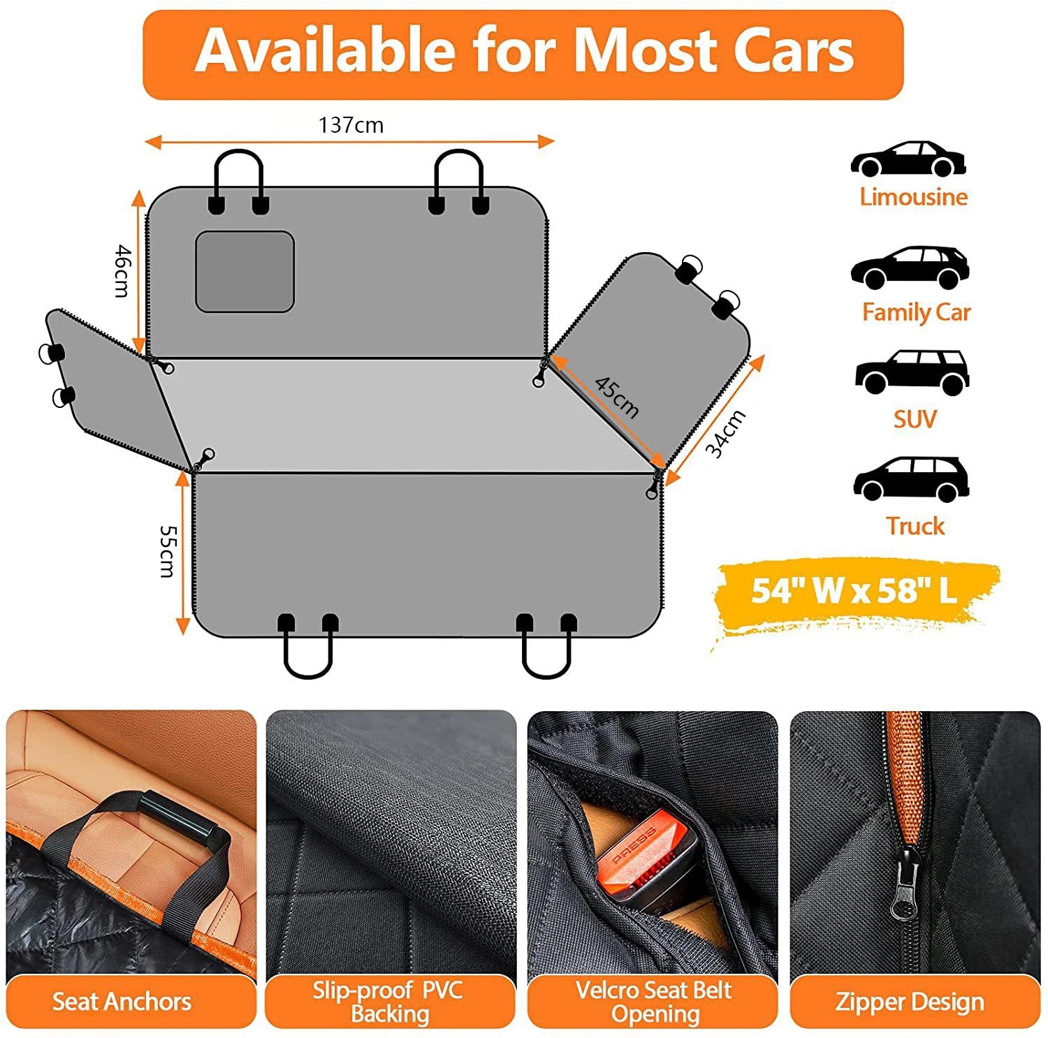 Waterproof dog car seat cover
