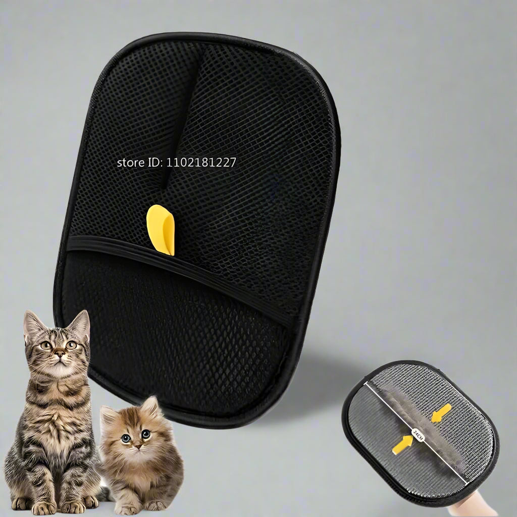 Pet Hair Removal Set Tool Reusable Static Removal Gloves Double-Sided Grooming Gloves Remove Dog Cat Fur Hair for Carpets Sofa