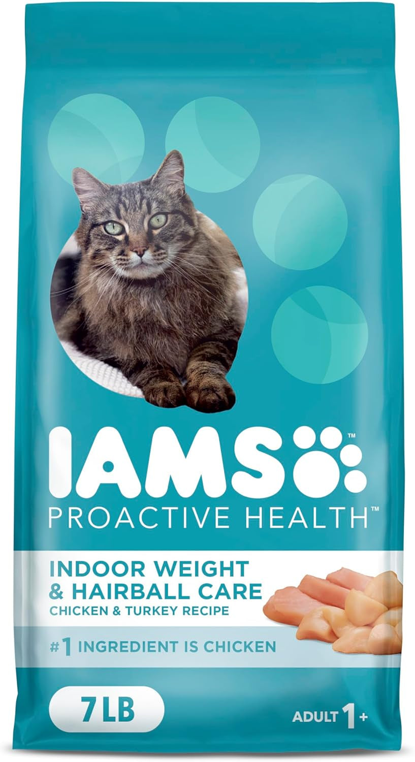 Proactive Health Indoor Weight Control & Hairball Care Adult Dry Cat Food, Chicken & Turkey Recipe, 7 Lb. Bag