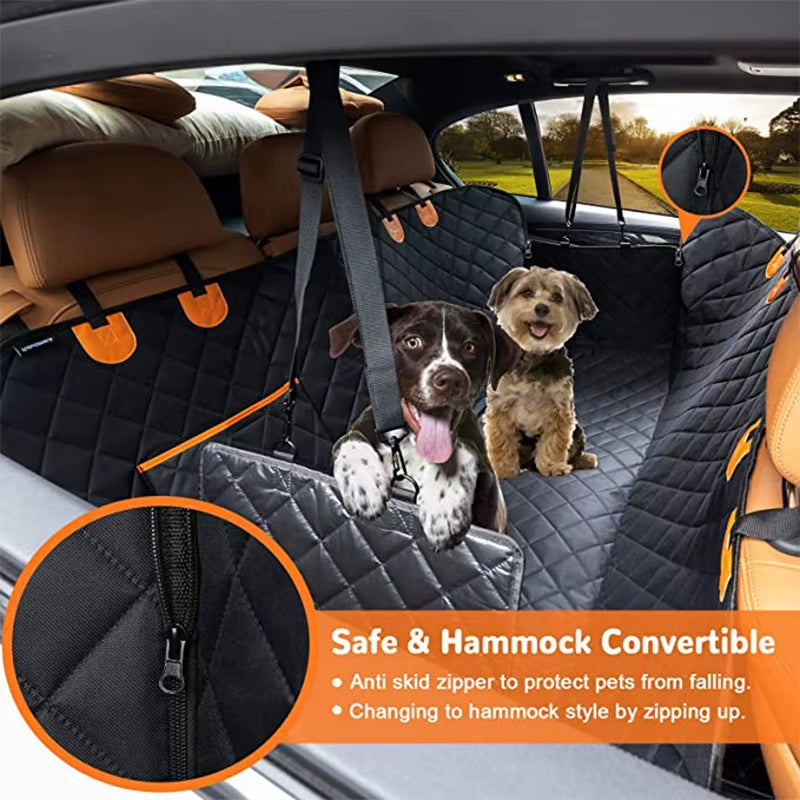Dog Car Seat Cover Waterproof Pet Dog Carriers Travel Mat Hammock for Small Medium Large Dogs Car Rear Back Seat Safety Pad