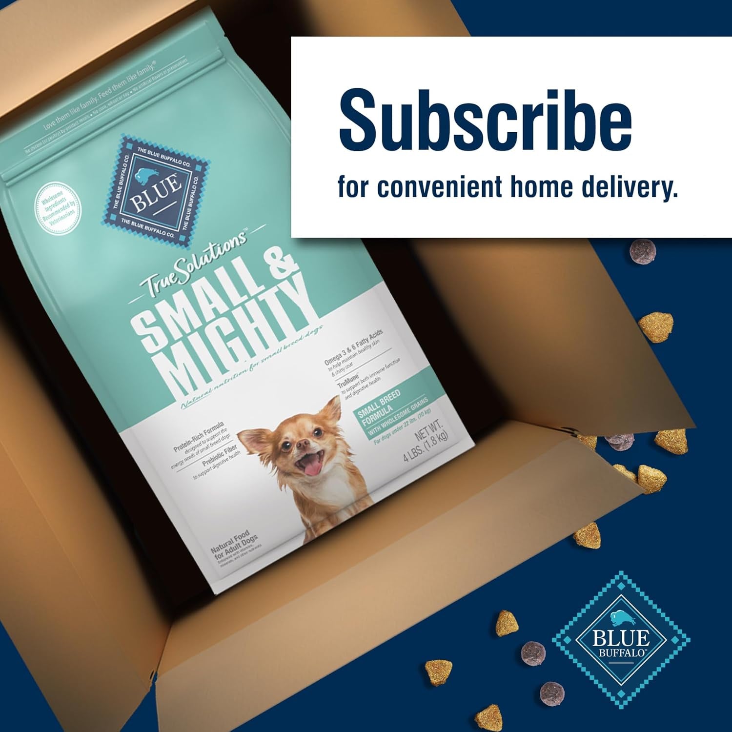 True Solutions Small Breed Care Natural Dry Dog Food for Adult Small Breed Dogs, Chicken, 4-Lb. Bag